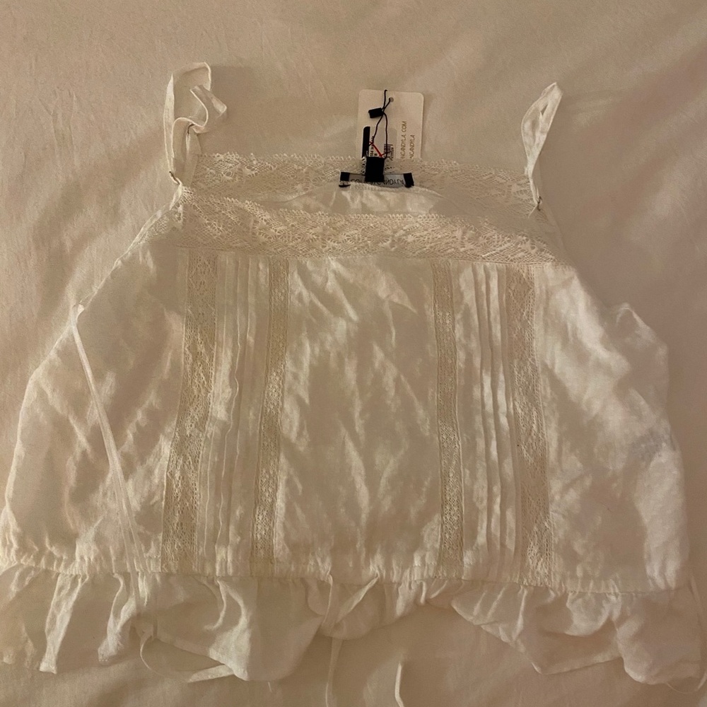White Lacey Tank Top